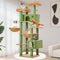 Taoqimiao Cactus Cat Tree, 71-Inch Cat Tower for Indoor Cats Large Adult, Multi-Level Large Cat Condo, 8 Sisal Scratching Posts, Metal Frame Cozy Hammock, Scratch Board, 2 Top Perches, MSC026L