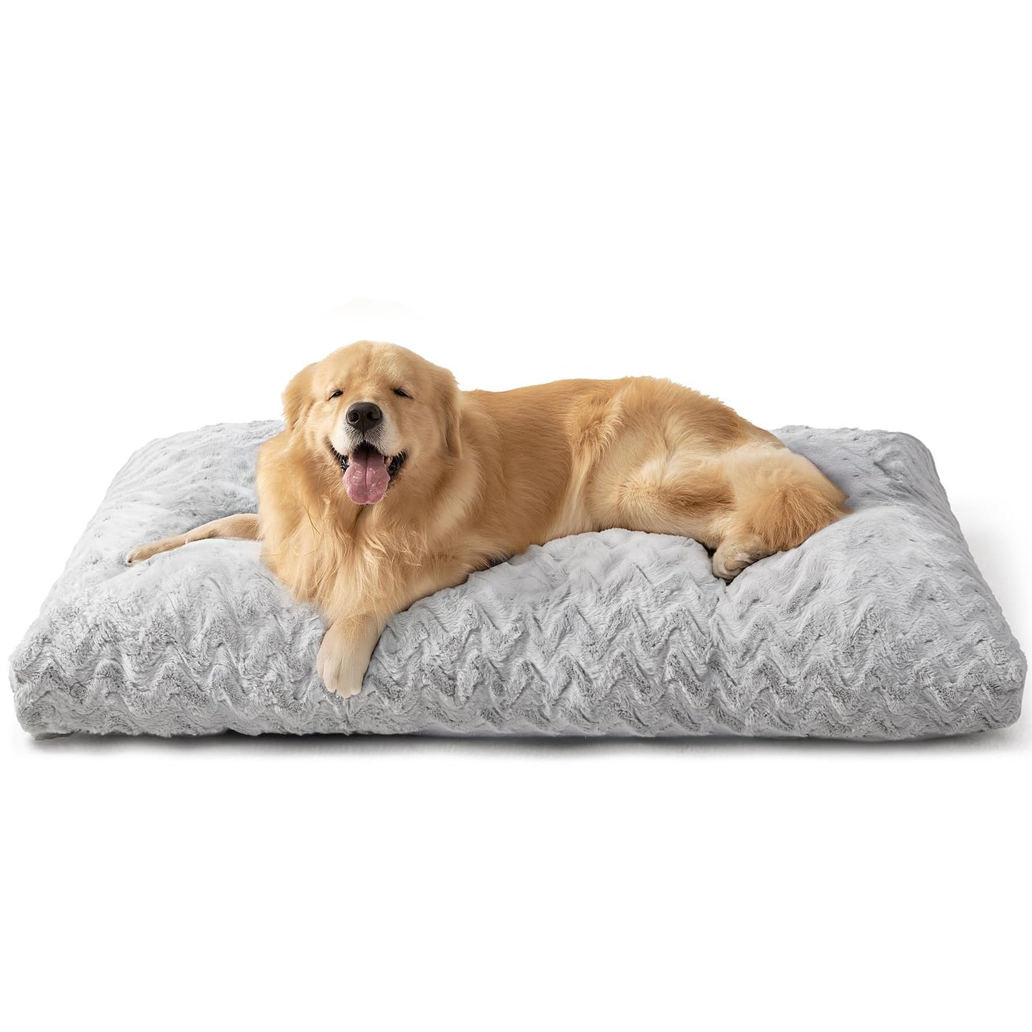 EHEYCIGA Washable Large Dog Bed for Crate 35x23 Inch, Reversible Kennel Pad for Dogs Weight Up to 45 lbs, Plush and Comfy Pet Sleeping Mat, Grey