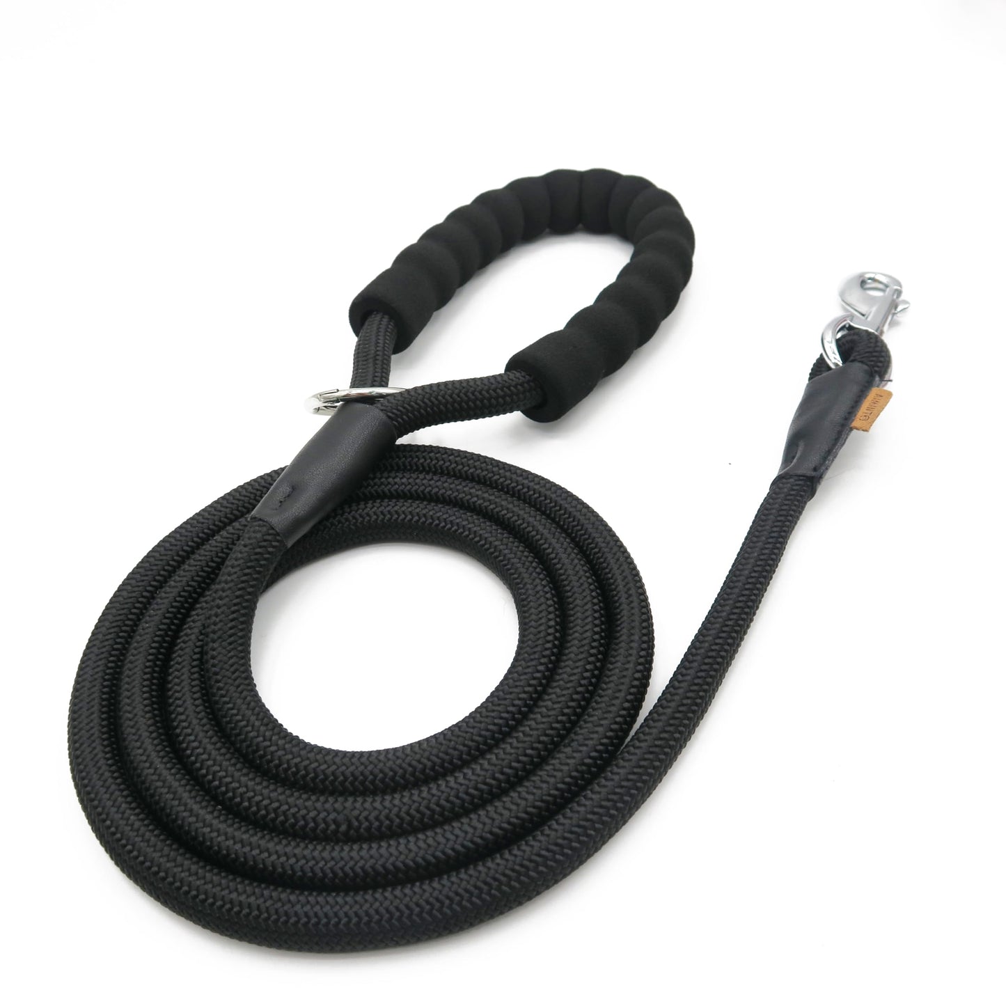 Dog Leash, Braided Rope Traction – Walking Training Lead for Medium/Large Dogs ((1/2") x 6FT, Black)