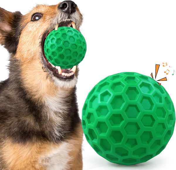 ZRIFAQESW Tough Dog Chew Toys for Aggressive Chewers, Indestructible Dog Balls for Aggressive Chewers, Squeaky Balls for Dogs, Squeaky Toys for Large Dogs, Funny Heavy Duty Ball