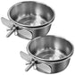 Tfwadmx Bird Feeding Dish Cups Parrot Food Bowl Clamp Holder Coop Cup, 2PCS Bird Cage Water Bowl for Parakeet African Greys Conure Cockatiels Lovebird Budgie Chinchilla