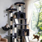 Gitelsnour Cat Tree for Indoor Cats, 71'' (180cm) Multi-Level Cat Tower for Large Adult, Sturdy Cat Tree House with 2 Scratching Boards 7 Posts, 2 Plush Perches/Condos, Hammock, Smoky Gray GCT032G