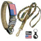 Tactical Dog Collar and Bungee Leash, Camo Military Dog Collar & Leash Set with USA American Flag Adjustable K9 Collar with Heavy Duty Metal Buckle