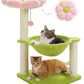 MUTTROS Flower Cat Tree, 28" Cat Tower with Cozy Flower Perch, Large Hammock for Indoor Small Cats, Cute Cat Tree with Sisal Scratching Post and Fur Toy Ball for Kittens, Pink