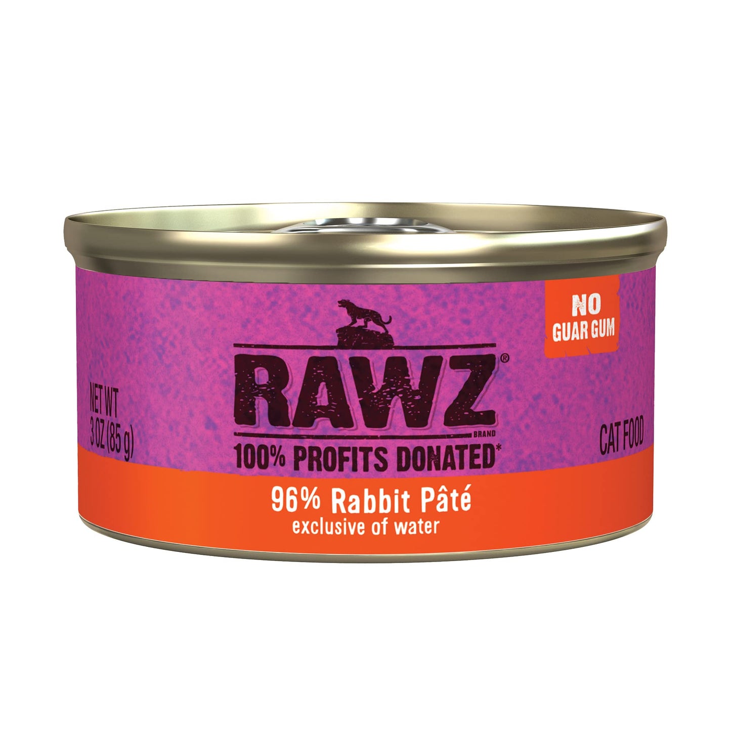 Rawz Natural Premium Pate Canned Cat Wet Food - Made with Real Meat Ingredients No BPA or Gums -3 oz Cans (Case Pack of 18) (Rabbit)
