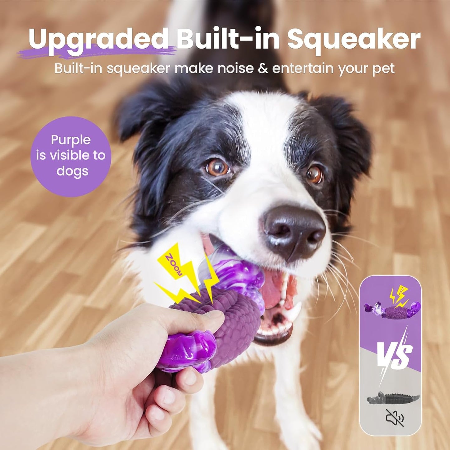 Tough Dog Chew Toys for Aggressive Chewers, Squeaky Indestructible Dog Toy for Large Dogs to Keep Them Busy & Reduce Boredom for Small, Medium, Large Breed, Bacon Flavor
