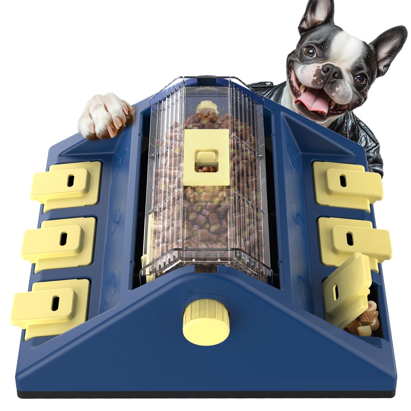 KADTC Dog Puzzle Toy, Large Size, 2 Levels of Challenge, Paw-Activated Rolling Treat Dispenser, Slow Feeder & Mental Stimulation for Small/Medium Dogs Enrichment Toys