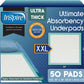 Inspire Super Absorbent Disposable Bed Pads for Chronic Incontinence Ultra Thick and Absorbent Bed Pads Disposable Adult | Pee Pads for Adults (36" X