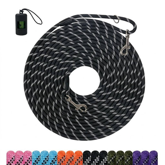 Long Dog Training Leash，Heavy Duty Reflective Rope Lead for Small Medium Large Dogs ，6FT 10FT 15FT 30FT 50FT for Training, Walking, Backyard, Camping