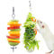 2Pcs Rat Enrichment Toys, 304 Stainless Steel Rat Foraging Toy for Fruit Vegetable Holder, Fancy Mice Cage Accessories Puzzle Toy, Hanging Rodent Toys Slow Feeder, Bird Foraging for Parakeet