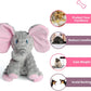 DODODOLA Dog Toys Puppy Toys Cute Squeaky Elephant Dog Toy with Crinkle Paper Stuffed Plush Animal to Keep Them Busy for Small Medium Large Dogs