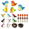 Jetec 30 Pieces Garden Accessories Bird Decorative Figurines Miniature Bird Figurines for Garden, Dollhouse Miniature, Cake Topper, Micro Landscape, Yard Bonsai Decal, Home Decoration