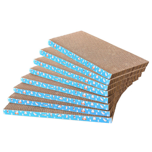8 Packs in 1 Cat Scratch Pad, Cat Scratcher Cardboard,Reversible,Durable Recyclable Cardboard, Premium Scratch, Suitable for Cats to Rest, Grind Claws and Play (0.8" H(8 Packs))