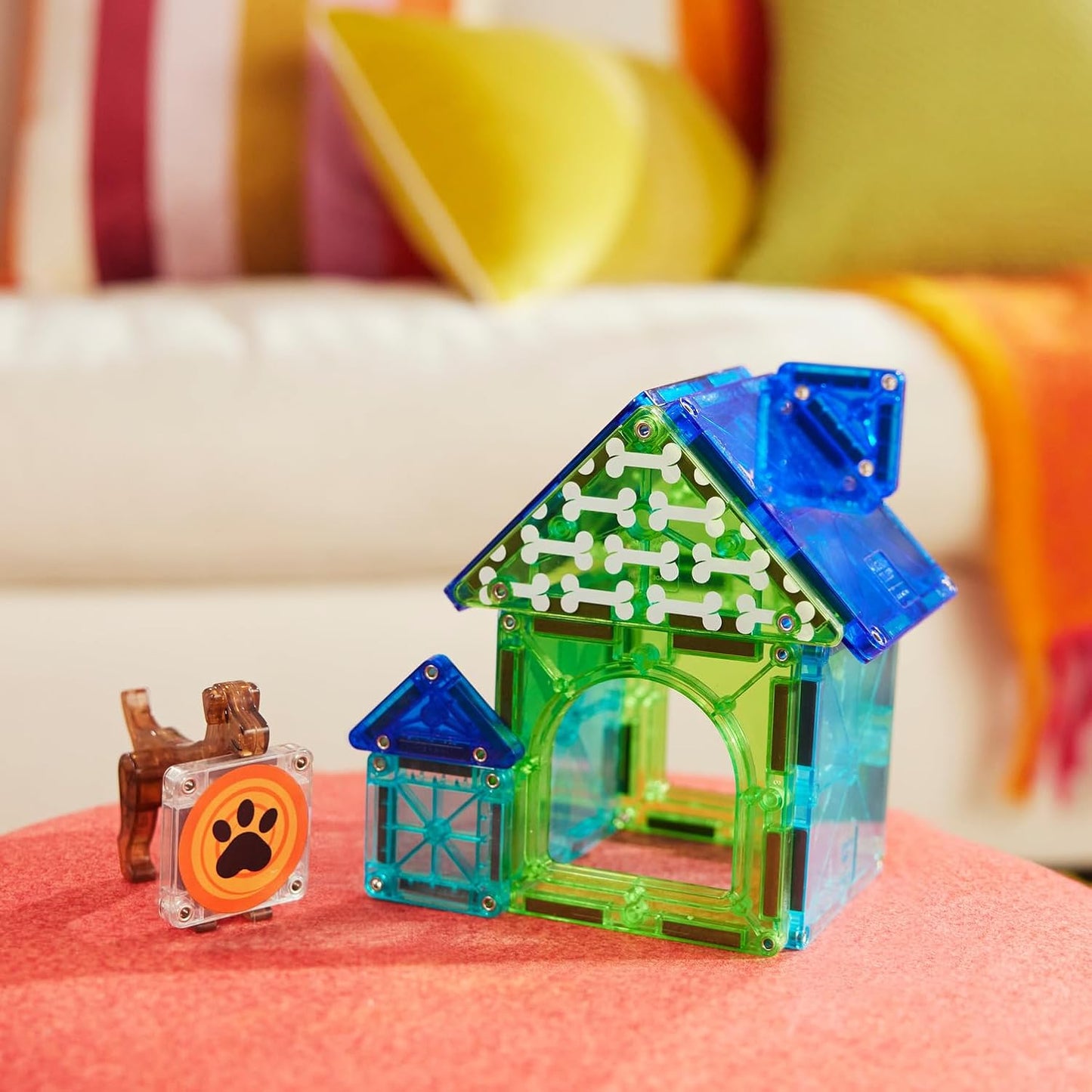 Magna-Tiles Dog House 13-Piece Magnetic Construction Set, The Original Magnetic Building Brand