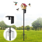 Bird House Pole,74 Inch Heavy Duty Bird Feeder Pole Mount Kit for Outdoors, 5-Prong Base, Splicing Adjustable Feeding Stand Station for Birds Watching,Weather Station (Birds House Not Included)