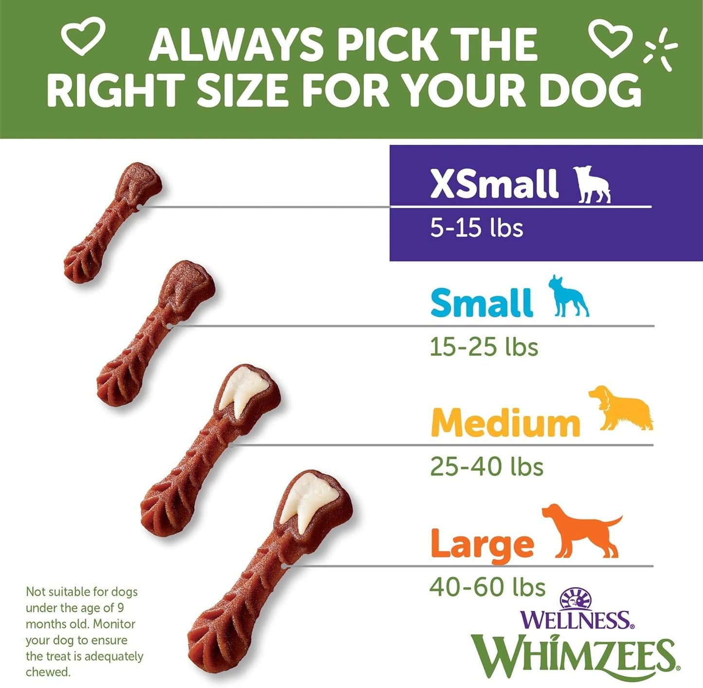 WHIMZEES Wellness Brushzees Dog Dental Treats, Natural Chews, Extra Small Size Stick, (48 Count)