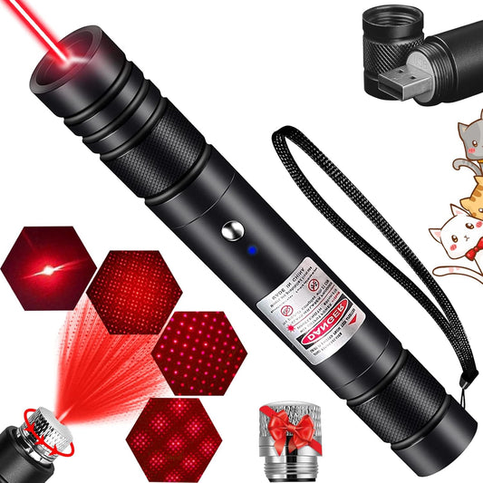 MEUSNO Laser Pointer, Red Laser Pointer Pen Laser Light Pointer for Rechargeable Red Pointer Laser for Presentations