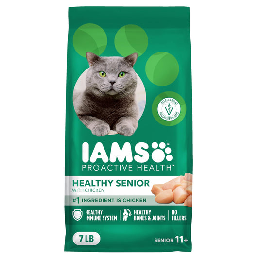 IAMS Proactive Health Healthy Senior Dry Cat Food with Chicken, 7 lb. Bag