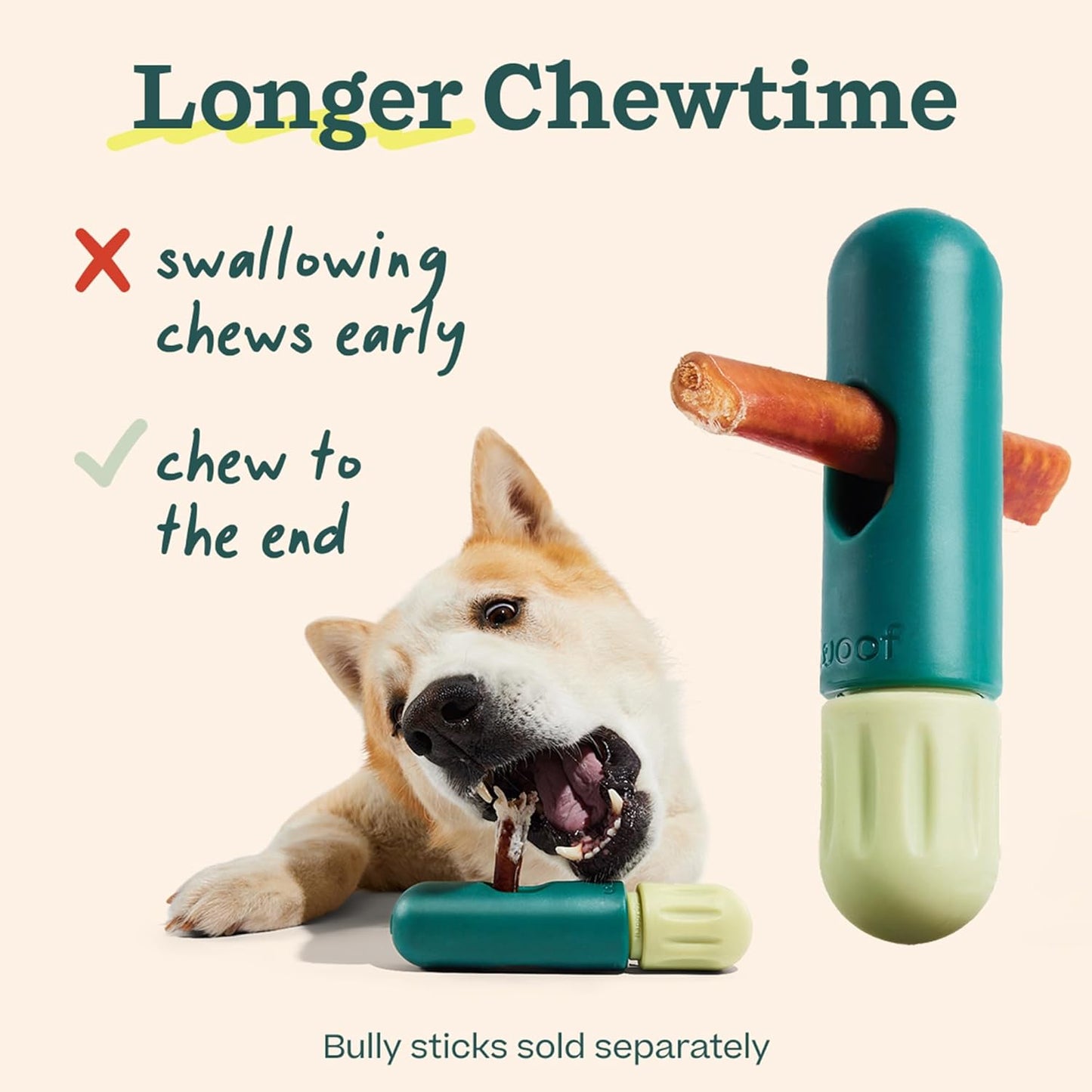 WOOF BullySafe - Bully Stick Holder - Durable Dog Chew Holder for Safe, Long-Lasting Play - Easy to Clean - No More Swallowed Ends