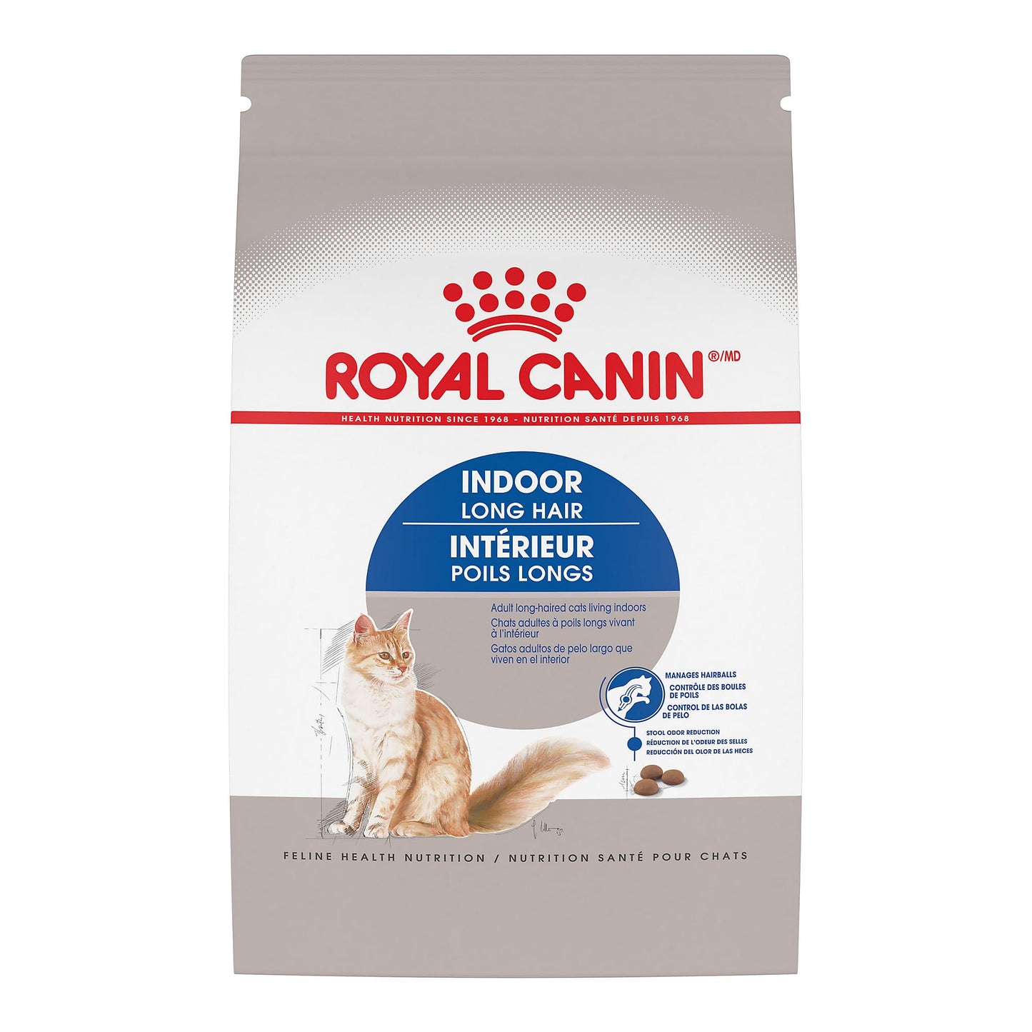Royal Canin Feline Health Nutrition Indoor Long Hair Adult Dry Cat Food, 6 lb Bag