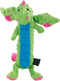 goDog Bubble Plush Skinny Dragons Squeaky Plush Dog Toy, Chew Guard Technology - Green, Large