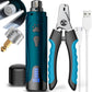 YABIFE Super Quiet Dog Nail Grinder & Clippers Kit with 2 LED Lights, 3 Speeds Up to 12,000 RPM, Lower Than 30dB Electric Pet Nail Trimmer for Small Medium Large Dogs and Cats