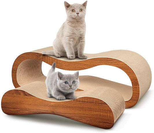 Simple Delxue Cat Scratcher, 2 in 1 Cat Scratching Board, Cat Cardboard, Scratch Lounger, Large, 27.56 x9.45 x8.86 inch