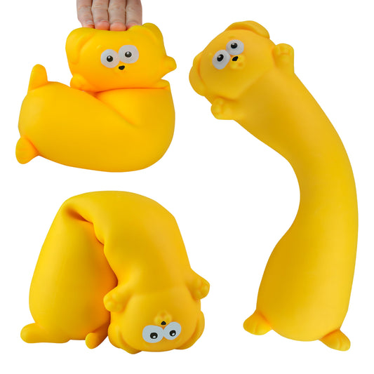 ORB Easy Sqweezy Pets Giant Stretchy Dog - Stretches Up to 5 Feet Long - Huge Jumbo Sized Yellow Squishy Toy Puppy, Stretch and Squeeze for Stress