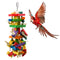 RUBY.Q Large Parrot Toy, 20in Bird Parrot Toy, Multicolored Natural Wooden Bird Chewing Toys for Large Macaws, African Grey and a Variety of  Parrots