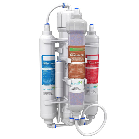 Aquatic Life RO Buddie 4-Stage Aquarium Water Filter System, Reverse Osmosis RO/DI Filtration Unit for Fish Tank, Fountains, and More, 50 GPD (Gallons Per Day)