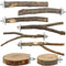 8-Piece Set Natural Wood Bird Perches - Wooden Parrot Stand with Fork Toys, Hanging Multi-Branch Platform, Hammock Swing - Suitable for Parakeets, Budgies - Durable Pet Bird Accessories