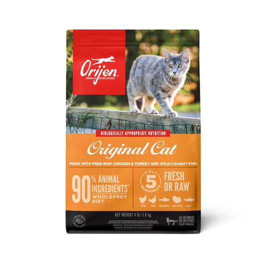 ORIJEN Grain Free High Protein Premium Dry Cat Food Original Recipe 4lb Bag