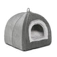 Cat Bed Cave-Cat Beds for Indoor Cats,Kittens and Small Pets,Soft and Warm Cats House Tent Bed,Foldable and Washable with Removable Cushioned and Anti Slip Bottom,Grey 15inches