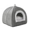 Cat Bed Cave-Cat Beds for Indoor Cats,Kittens and Small Pets,Soft and Warm Cats House Tent Bed,Foldable and Washable with Removable Cushioned and Anti Slip Bottom,Grey 15inches