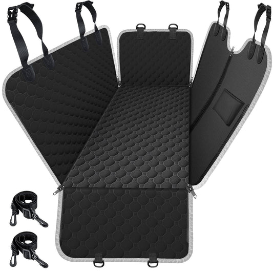 Mancro Dog Car Seat Cover for Back Seat, 2026 Upgraded 600D Heavy Duty Waterproof & Scratch-Resistant Dog Hammock for Car, Back Seat Pet Cover for Dogs with Sedan, Trucks and SUVs, Standard, Black
