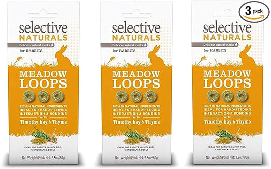 Supreme Petfoods 3 Pack of Selective Naturals Meadow Loops, 2.8 Ounces each, with Timothy Hay and Thyme