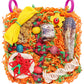 Bird Toys for Small & Medium Parrots - Natural Foraging & Shredding Cage Hanging Toys with Seagrass Mat, Starfruit, Loofah Slices for Budgies, Cockatiels, Lovebirds, Conures (1 PCS)