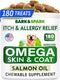 BARK&SPARK Omega 3 for Dogs - 180 Fish Oil Treats for Dog Shedding, Skin Allergy Chews, Itch Relief, Hot Spots Treatment - Joint Health - Skin and Coat Supplement - EPA & DHA Fatty Acids - Salmon Oil