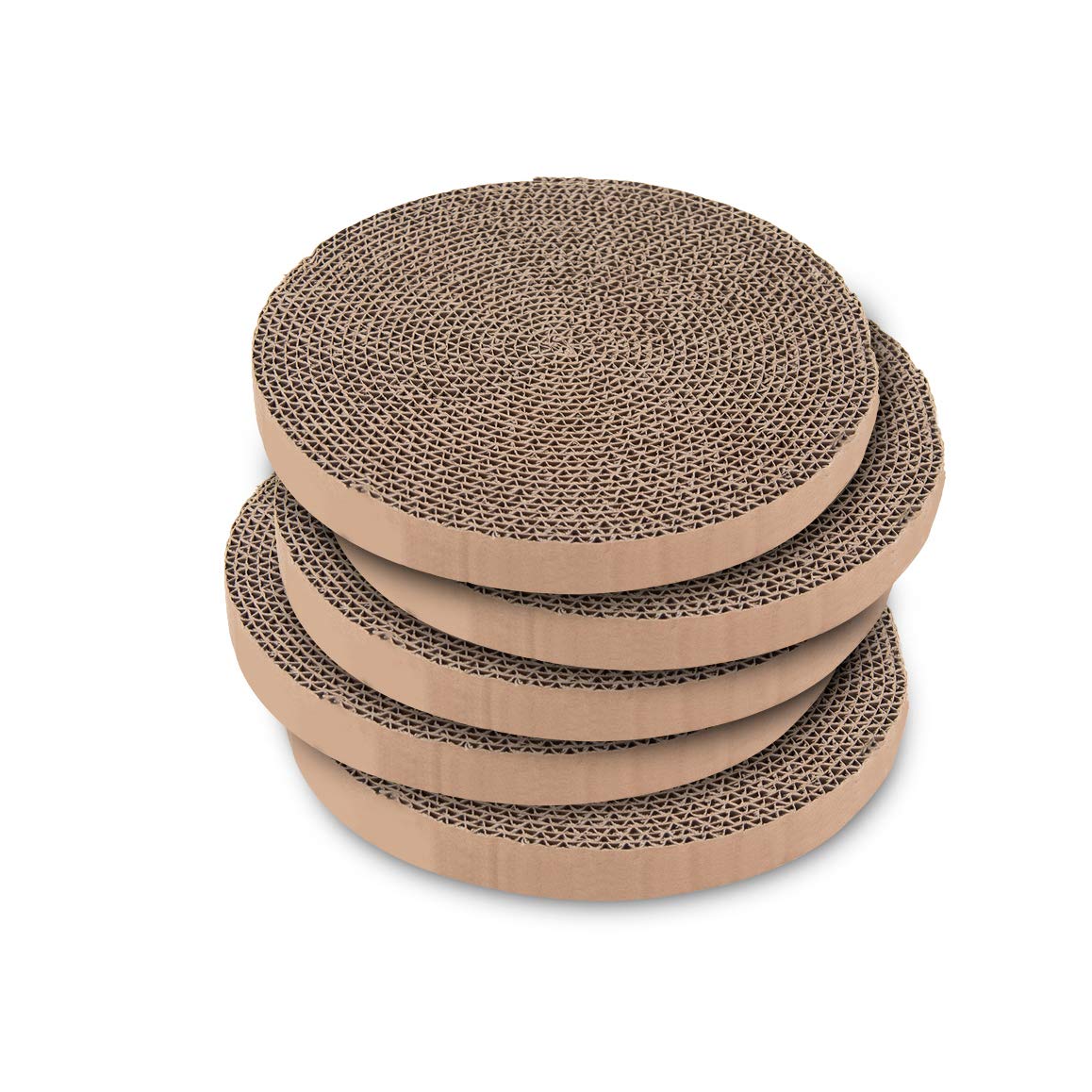 Best Pet Supplies Catify Cat Scratcher, Fun Interactive Scratchers, Posts, Poles, Claw Safe, Furniture Saver Indoor Play Support Natural Cat Behaviors Heavy Duty - 5 Pack Round, 10 x 10"