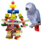 Parrot Toys for African Grey Parrots, Cockatoos, Small Macaws,  Parrots Small and Medium Birds Natural Wooden Safe and Durable Chew Toys and Bird Cage Accessories
