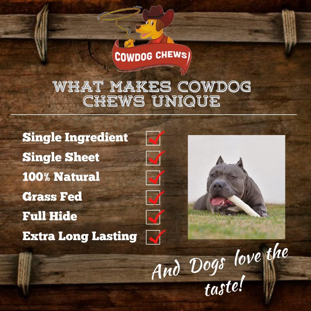 Cowdog Chews Retriever roll 9-10 inch All Natural Rawhide Product (20 Pack)