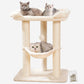 Happi N Pets 28" Cat Tree Tower, Tall Cat Scratching Post with Soft Perch for Window Viewing, Large Bed for Big Cats, Stable & Compact Cat Tower with Hammock, Removable Cover-Beige