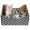 [Ultra-Large] Cardboard Cat Scratcher Box, Heavy Duty Cat Scratcher Bed with Double-Sided Scratch Pad, Sturdy and Refillable, Ideal for Scratching and Sleeping, Premium House for Indoor Cats
