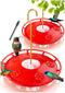 eWonLife 2 Pack Hummingbird Feeders for Outdoors, 16oz Leak-Proof Saucer Humming Bird Feeder with Integrated Ant Moat, Bee Proof 5 Feeding Ports, Brush, Easy Clean & Refill, Hanging Garden Yard Décor