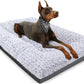 POCBLUE Deluxe Washable Dog Bed for Large Dogs Dog Crate Mat 35 Inch Comfy Fluffy Kennel Pad Anti-Slip for Dogs Up to 60 lbs, 35" x 23", Grey