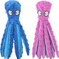 HGB Squeaky Dog Toys - Octopus No Stuffing Crinkle Plush Large Dog Toys to Keep Them Busy, Interactive Puppy Teething Chewing Pet Supplies for Chewer, Small, Medium, Large Breeds, 2 Pack