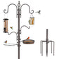 Deluxe Bird Feeding Station Kit With Multi Feeder Hanging Pole, Metal Suet Feeder, Bird Bath, Mesh Tray for Attracting Wild Birds and Planter Hanger (1 Pack)