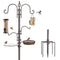 Deluxe Bird Feeding Station Kit With Multi Feeder Hanging Pole, Metal Suet Feeder, Bird Bath, Mesh Tray for Attracting Wild Birds and Planter Hanger (1 Pack)