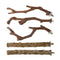 5PCS Bird Perch Stand Natural Wooden Parrot Stand Branch,3 Grape Wood Perch,2 Stand,Paw Grinding Fork Parakeet Chewing Stick Exercise Training Branches for Cockatiels,Small Medium Birds