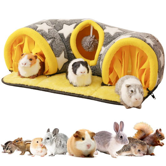Avont Guinea Pig Hideout Tunnel, Large Hideaway Play Tube Toys Mat for Small Animal Dwarf Rabbits Bunny Chinchillas Hamsters Hedgehogs Ferrets